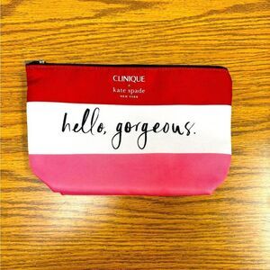 Red and Pink Cosmetic Bag, limited edition, Clinique, and Kate Spade colab, NWOT